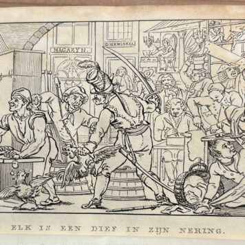 Proverbs, 1831, Dutch Sayings | Verzameling van eenige, hier te lande gebruikelijke, Spreekwoorden; op eene vrolijke, onderhoudende en gemeenzame wijze verklaard en opgehelderd, door A. Fokke Simonsz. met Caricatuurplaten. Tweede druk. Amsterdam, Ten Brink & De Vries, 1831, 257 pp.