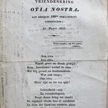 Gezelschaps-lied voor den vriendenkring Otia Nostra