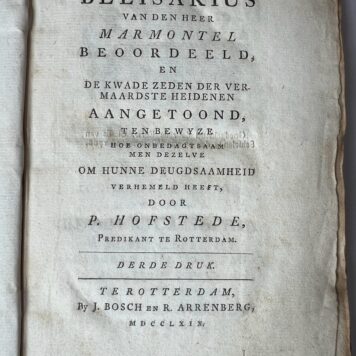 De Belisarius van den Heer Marmontel beoordeeld Hofstede 1769