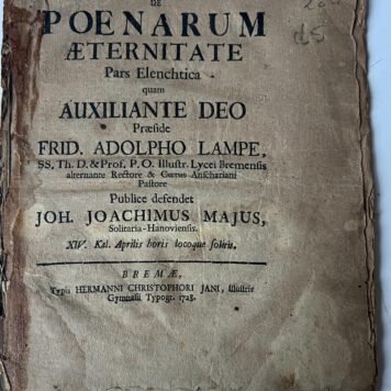 Disputationis theologicae De poenarum aeternitate