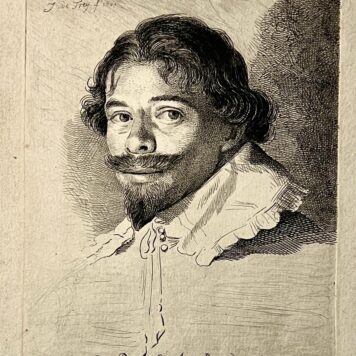 Antique print portrait of the painter David Bailly