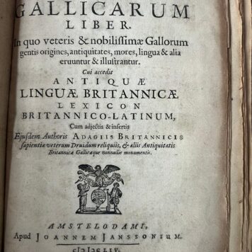 Celtic language dictionary 1654 | Originum Gallicarum liber