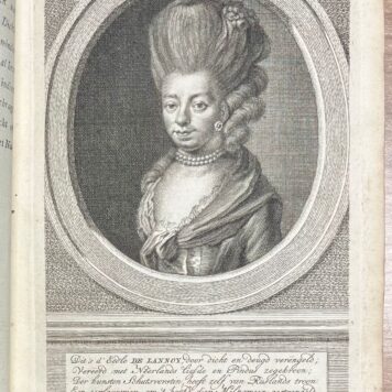 Women, 1780, Poetry | Dichtkundige Werken van Juliana Cornelia Baronesse de Lannoy. Leyden, bij Abraham en Jan Honkoop, 1780, 248 [7] pp. Bound with portrait of J.C. de Lannoy.