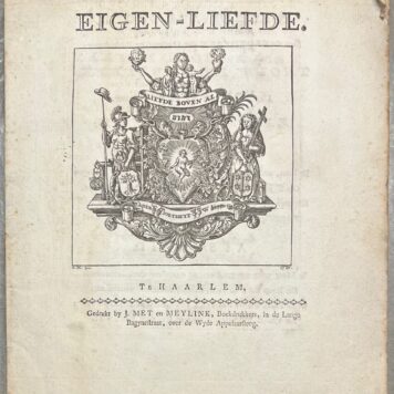 Haarlem, 1796, New Year's Wishes | Eigen-Liefde. Te Haarlem, Gedrukt by J. Met en Meylink ..., 1796, 12 pp.