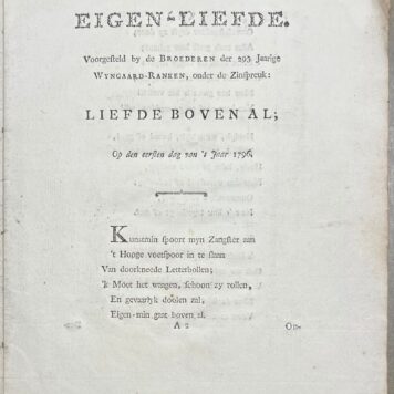 Haarlem, 1796, New Year's Wishes | Eigen-Liefde. Te Haarlem, Gedrukt by J. Met en Meylink ..., 1796, 12 pp.