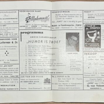 Haarlem, 1957, Anniversary | Feestprogramma ter gelegenheid van het 50 jarig bestaan. Katholieke bond van overheidspersoneel afdeling Haarlem. [s.n.], [s.l.], 1957, 20 pp.