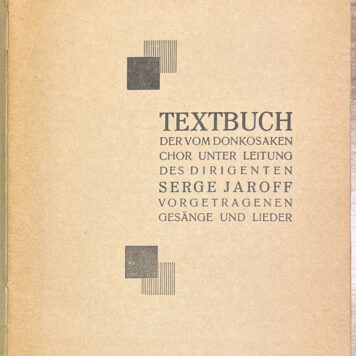 Music, 1930, Songbook | Don-Kosaken-Chor. Serge Jaroff. Text-Buch. Dresden, [s.n.], 1930, 66 pp.
