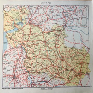 Gekleurde kaart van Overijsel Overijssel
