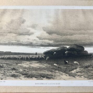 Lithography of Drenthsch Landschap, Hunebedden
