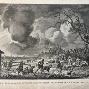 Prent gebruikt in: Hering, Johan Hendrik. Bespiegeling over Neêrlandsch waternood, tusschen den XXIsten en XXIIsten november, MDCCLXXVI. Amsterdam: Johannes Allart, 1778.