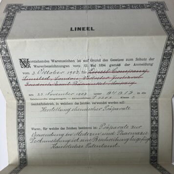 Patent German document Lineel Herstellung chemischer Präparate
