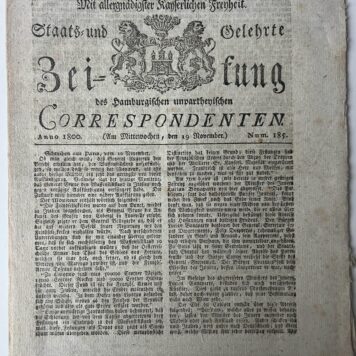 Zeitung des Hamburgischen unparthenischen Correspondenten 1800