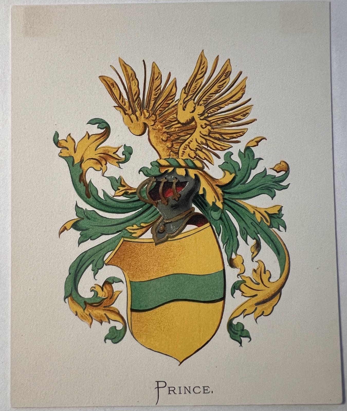 [Prince family crest]. - Wapenkaart/Coat of Arms: Prince, 1 p.