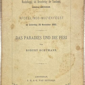 Music, 1905, Amsterdam | Leaflet on the performance of Beethoven's Missa Solemnis on Saturday March 25th 1905. Maatschappij tot Bevordering der Toonkunst, Amsterdam, 1905, 1 p.