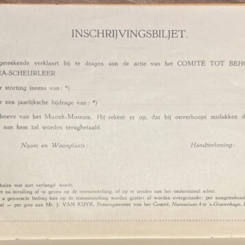 Music, 1933, Exhibition Guide | Muziek-Historisch Museum Scheurleer, Gids door D. J. Balfoort, tentoongesteld in het Stedelijk Museum Amsterdam 1933. Stedelijk Museum, Amsterdam, 1933, 40 pp.