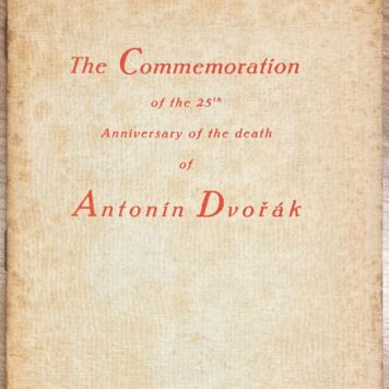 Music, 1929, Dvořák | The commemoration of the 25th anniversary of the death of Antonín Dvořák, [Palásek & Fr. Kraus], [Prague], [1929?], 16 pp.