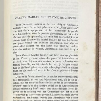 Mahler, 1920, Concertgebouw | Mahler-Feest. 6-20 mei 1920. Ter gelegenheid van het 25-jarig jubileum van Willem Mengelberg als dirigent van het Concertgebouw te Amsterdam. Amsterdam, N.V. Boek- en Handelsdrukkerij voorheen De Erven H. van Munster & Zoon, 229+(5)pp.