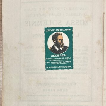 Music, 1914, Amsterdam | Maatschappij tot bevordering der Toonkunst Afdeeling Amsterdam, Directeur W. Mengelberg, Programma Tekstboekje, Missa Solemnis, L. van Beethoven. Amsterdam, Maatschappij tot bevordering der toonkunst, 1914, 13(1)pp.
