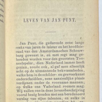 Theatre, 1851, Amsterdam | Leven van Jan Punt, door Simon Stijl (...) te 's Gravenhage, bij K. Fuhri, 1851, 153 pp.