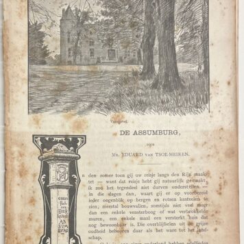 Set of 7, [1895-1960], Heemskerk | Het Kasteel Assumburg, door J. Craandijk. Overgedrukt uit Het Huis Oud en Nieuw, Aflevering 8, 1908. [s.n., [s.l.], 1908, 24 pp.