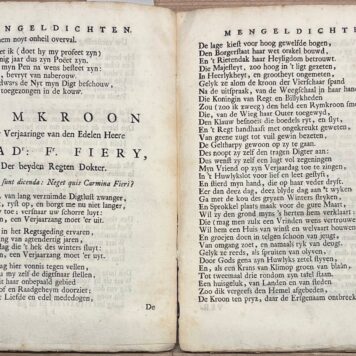 Guelders, 1726, Poetry | Parnas aan de Waal, of Gelderse Zangnimf zoet op Mengelpoezy, uit verscheyde gedichten. Te Amsterdam, by Hendrik Bosch, 1726, 191+(5)pp.