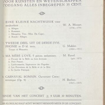 Music, 1924-1929, The Hague | Album containing program booklets of youth concerts of the Residentieorkest, [s.n.], [s.l.], 1924-1929, set of 16 booklets.
