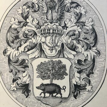 Wapenkaart/Coat of Arms: Original preparatory drawing of Van Dam van Isselt Coat of Arms/Family Crest.