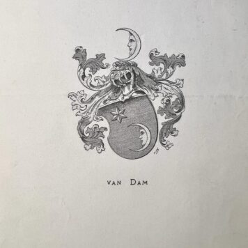 Wapenkaart/Coat of Arms: Original preparatory drawing of Van Dam van Isselt Coat of Arms/Family Crest.