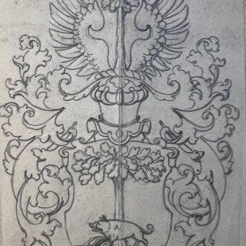 Wapenkaart/Coat of Arms: Original preparatory drawing of Van Dam Coat of Arms/Family Crest.