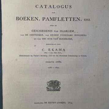 Catalogus van boeken pamfletten Ekema Haarlem