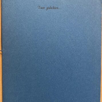 Twee gedichten by Tom van Deel Woubrugge Avalon Pers 1985