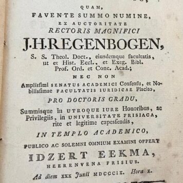 Dissertation Eekma 1809