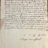Manuscript letter Margriet van Ysselsteyn slot Genemuiden 1540