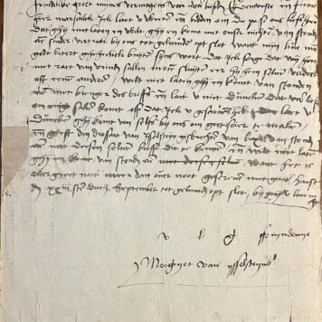 Manuscript letter Margriet van Ysselsteyn slot Genemuiden 1540