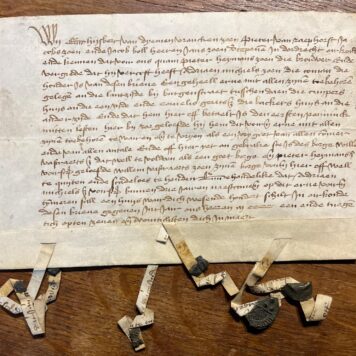 Manuscript notarial deed on parchment Dordrecht Botgensstraat 1491