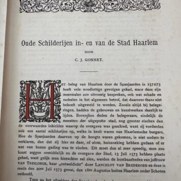 Oude schilderijen in - en van de stad Haarlem Gonnet