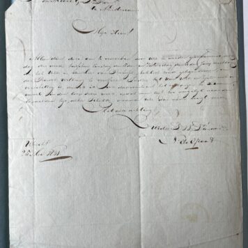 Manuscript letter of N. de Graaf to bookdealer G. Bom in Amsterdam