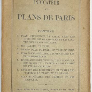 Travel guide, 1898, Paris | Indicateur et Plans de Paris, Leipzig, Karl Baedeker, 1898, 32 pp. + 9 maps.