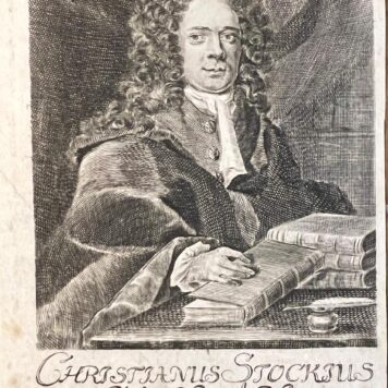 Portrait print of writer Christianus Stockius (Stock)