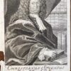 Portrait print of writer Christianus Stockius (Stock) by Bernigeroth