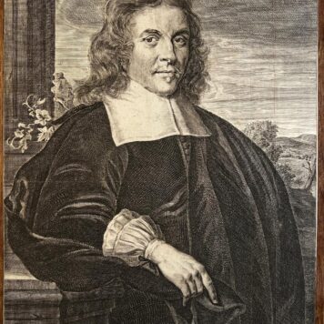 Portrait print of Petrus Bortius made by Hendrik Bary portret prent