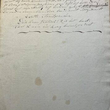 Original Dutch manuscript on the end of the 'Trekschuit' Haarlem - Amsterdam 1839