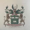 [Heraldic] Wapenkaart/Coat of Arms: Van den Santheuvel, originele ets, gekleurd, 1 p.