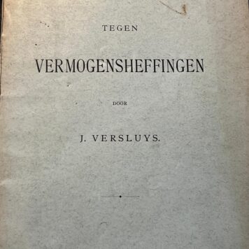 Bezwaren tegen vermogensheffingen door J. Versluys 1915