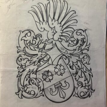Family crest Göldlin (Goeldlin) and Zur Mühlen Familiewapen