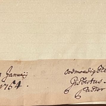 Handtekening van Gisbertus Ronde 1754 Herpen