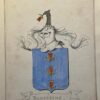 Drawing of coloured coat of arms of the Bouricius family