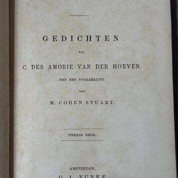 Poëtische nalatenschap. Gedichten van Cornelis des Amorie van der Hoeven 1870