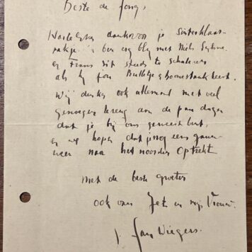 Letter of painter Jan Wiegers to writer A.M. de Jong 1927