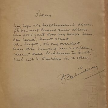 Handwritten poem of Gerrit Achterberg (1905-1962) Manuscript 1946